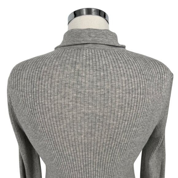 Paige Catarina Ribbed Collared Fitted Sweater Chromium Gray Size Large - Picture 6 of 12